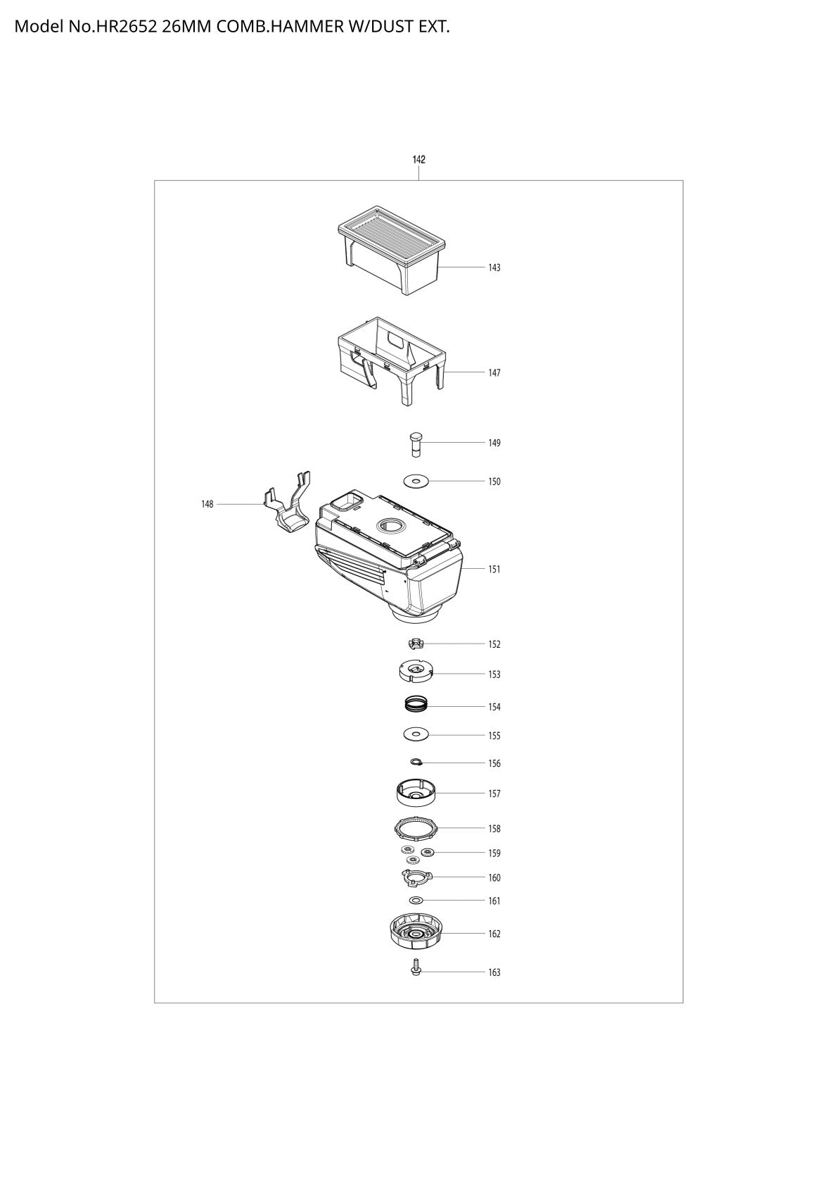 Pièces détachées perforateur burineur Makita HR2652
