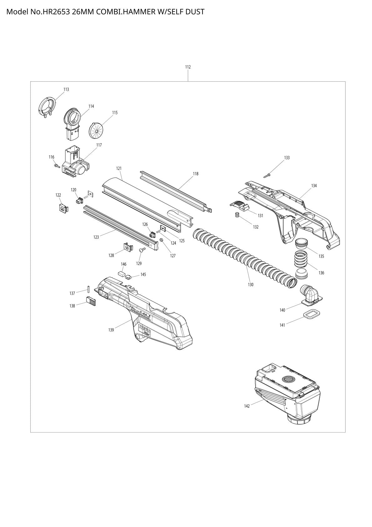 Pièces détachées perforateur burineur Makita HR2653