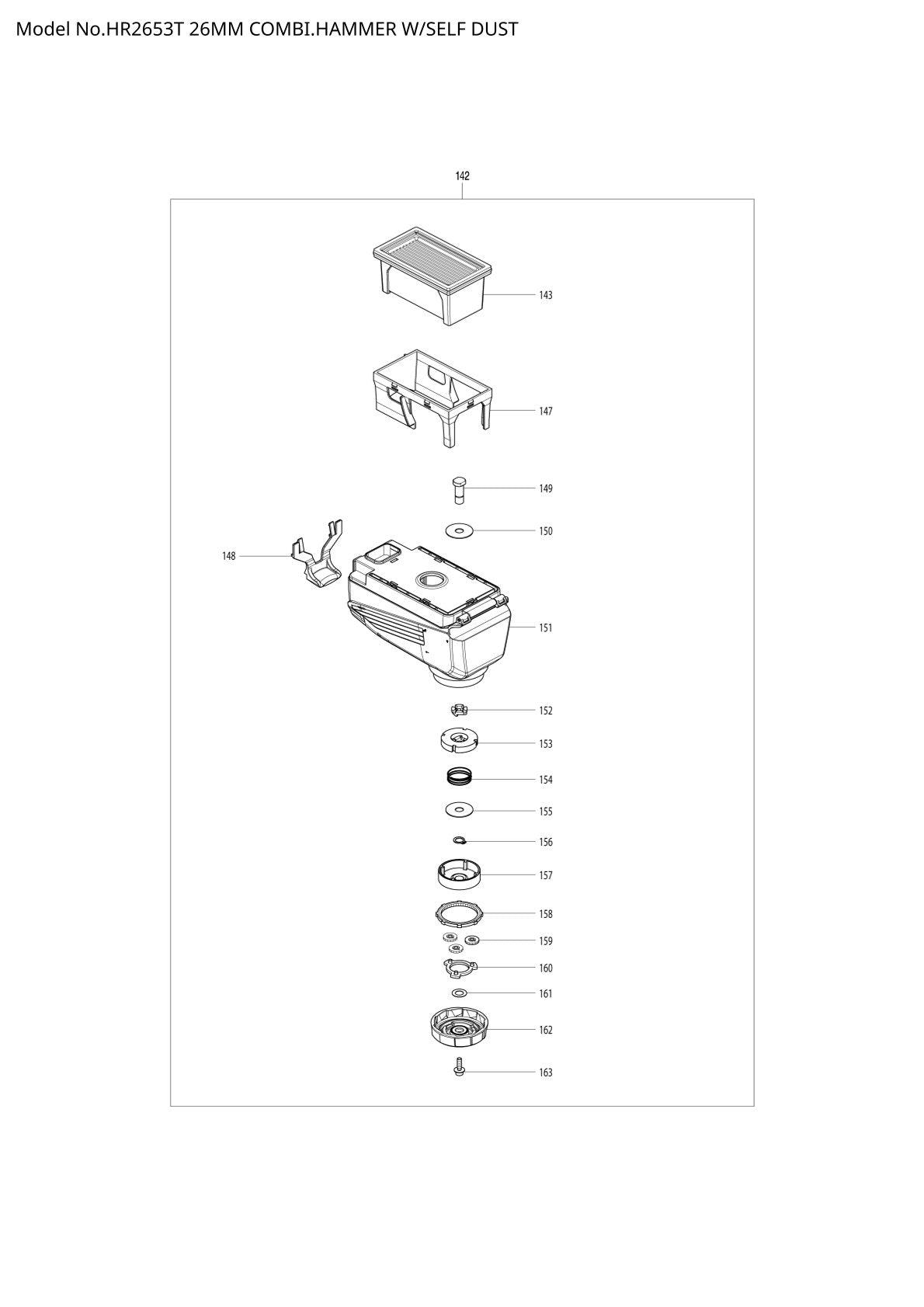 Pièces détachées perforateur burineur Makita HR2653T