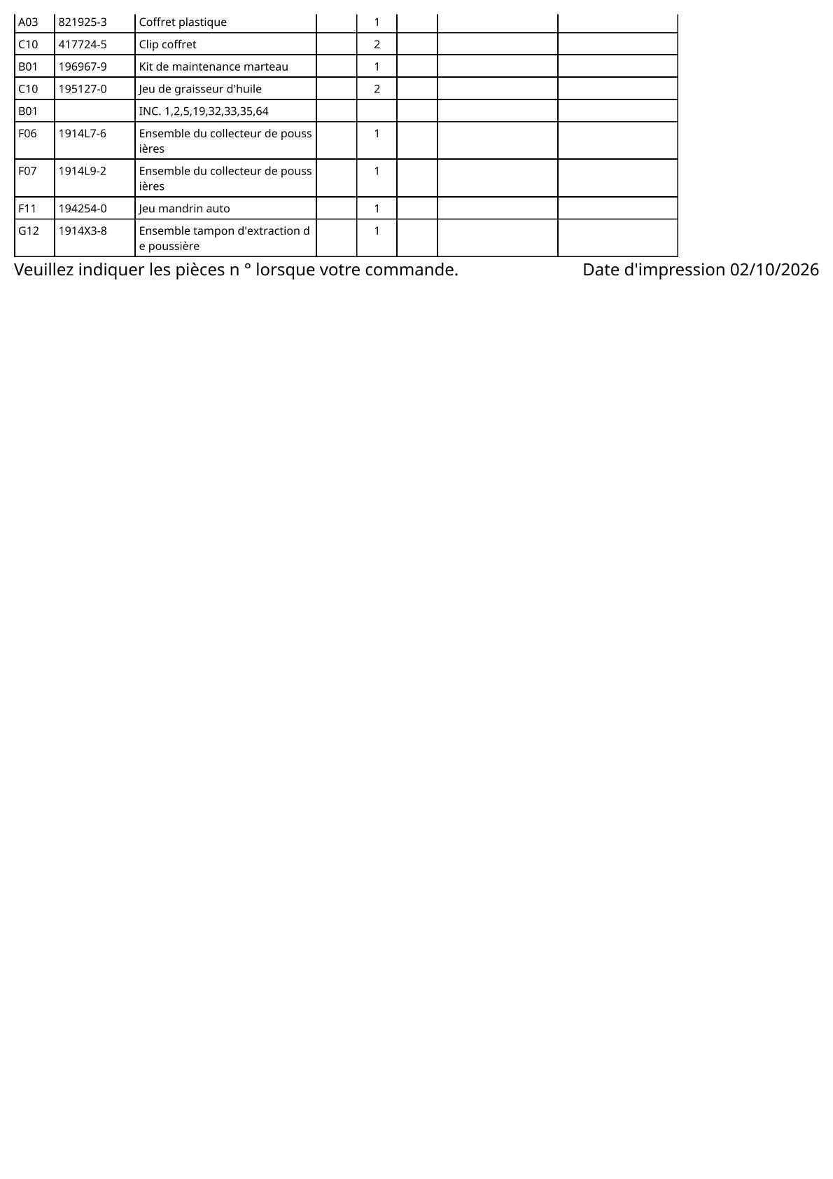 Pièces détachées perforateur burineur Makita HR2670