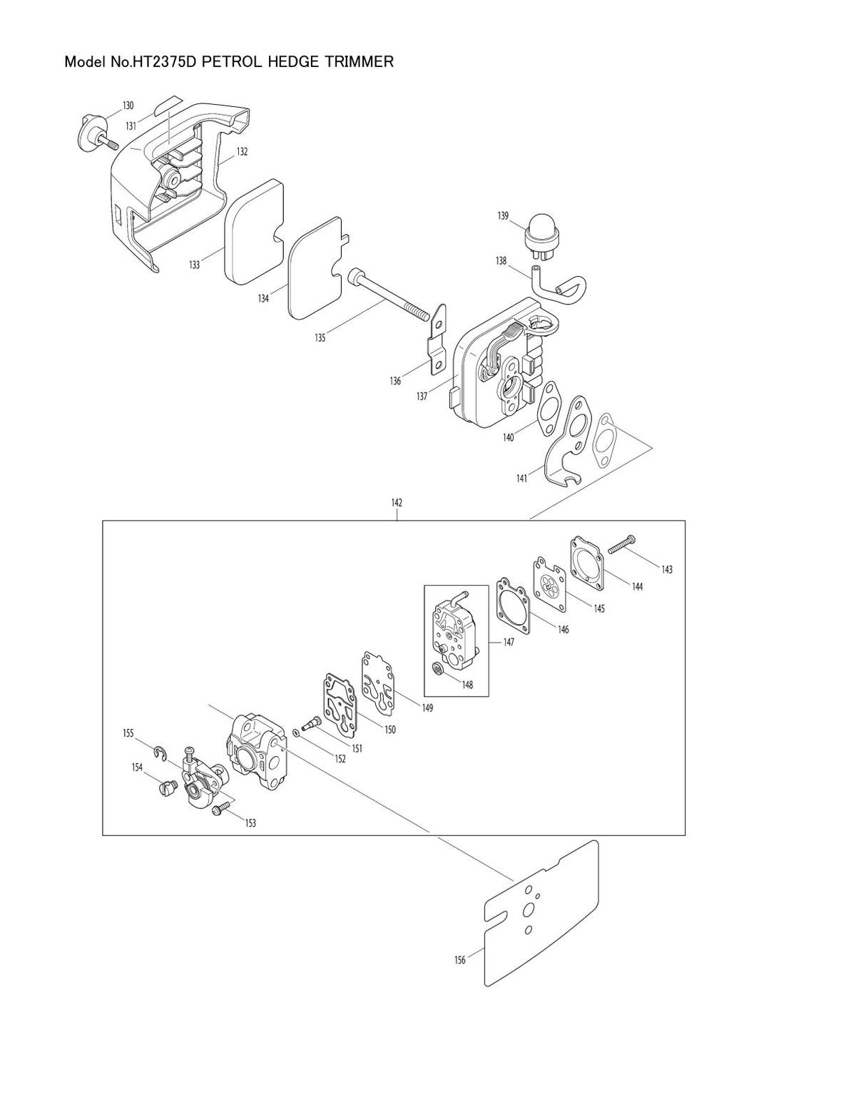 Pièces détachées taille-haie thermique Makita HT-2375D