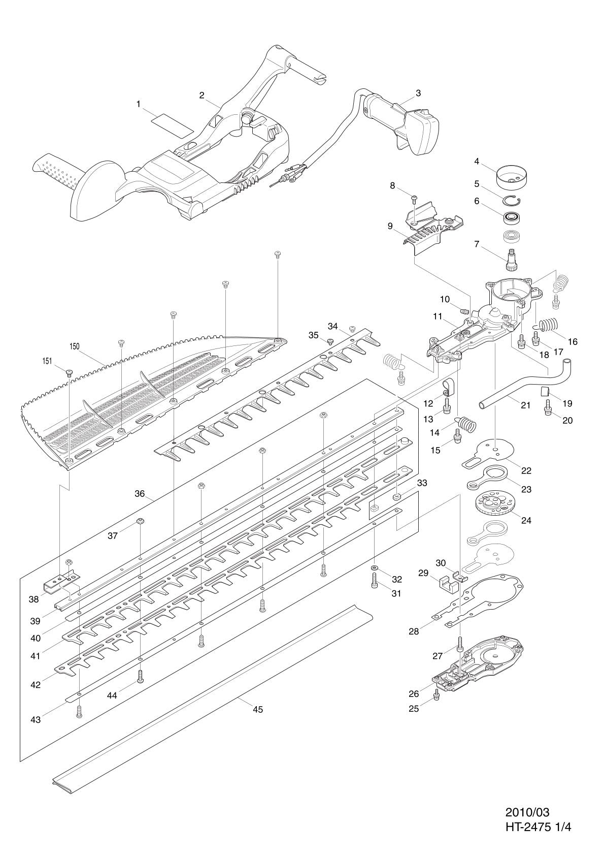 Pièces détachées taille-haie thermique Makita HT-2475