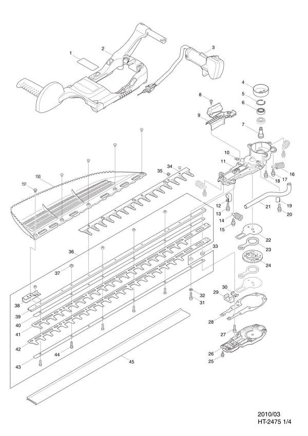 Pièces détachées taille-haie thermique Makita HT-2475