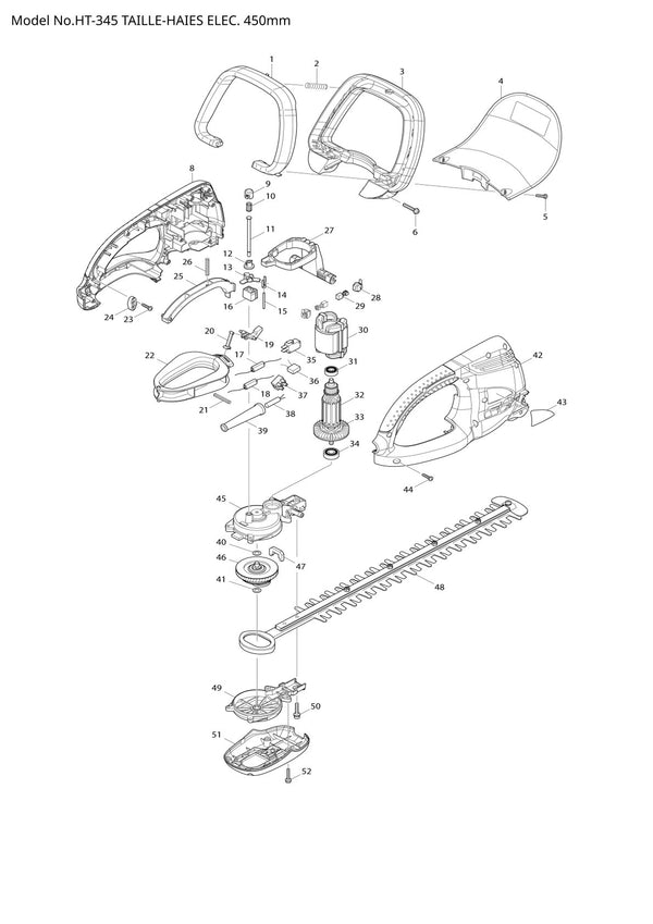 Pièces détachées taille-haie thermique Makita HT-345