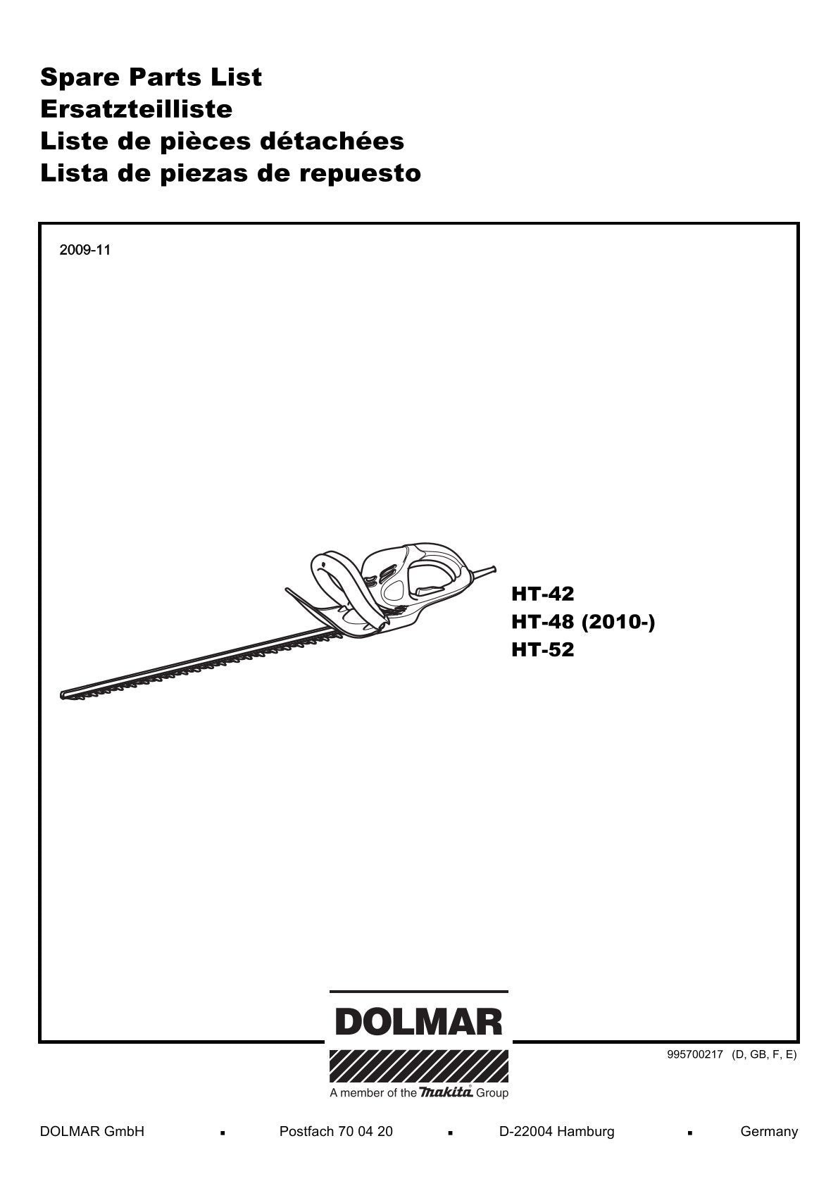 Pièces détachées taille-haie thermique Makita HT-52