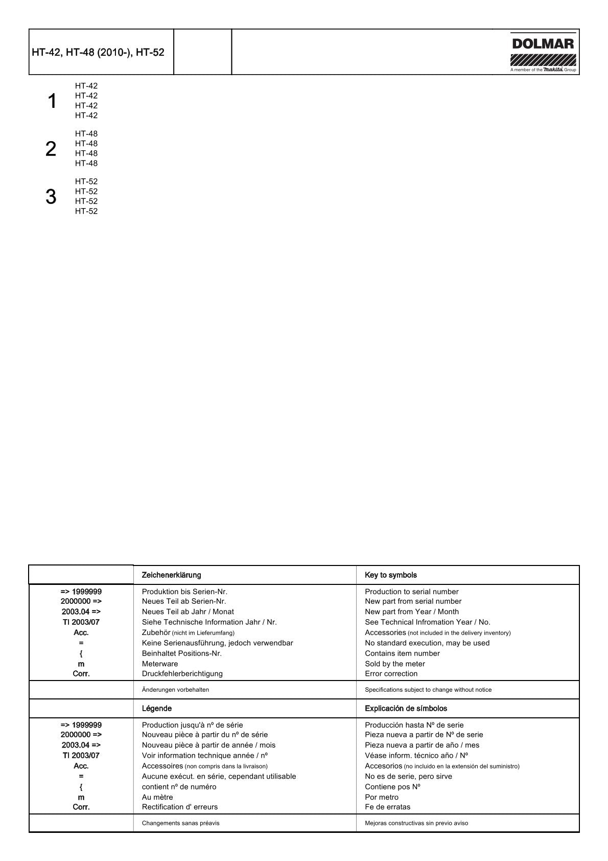 Pièces détachées taille-haie thermique Makita HT-52