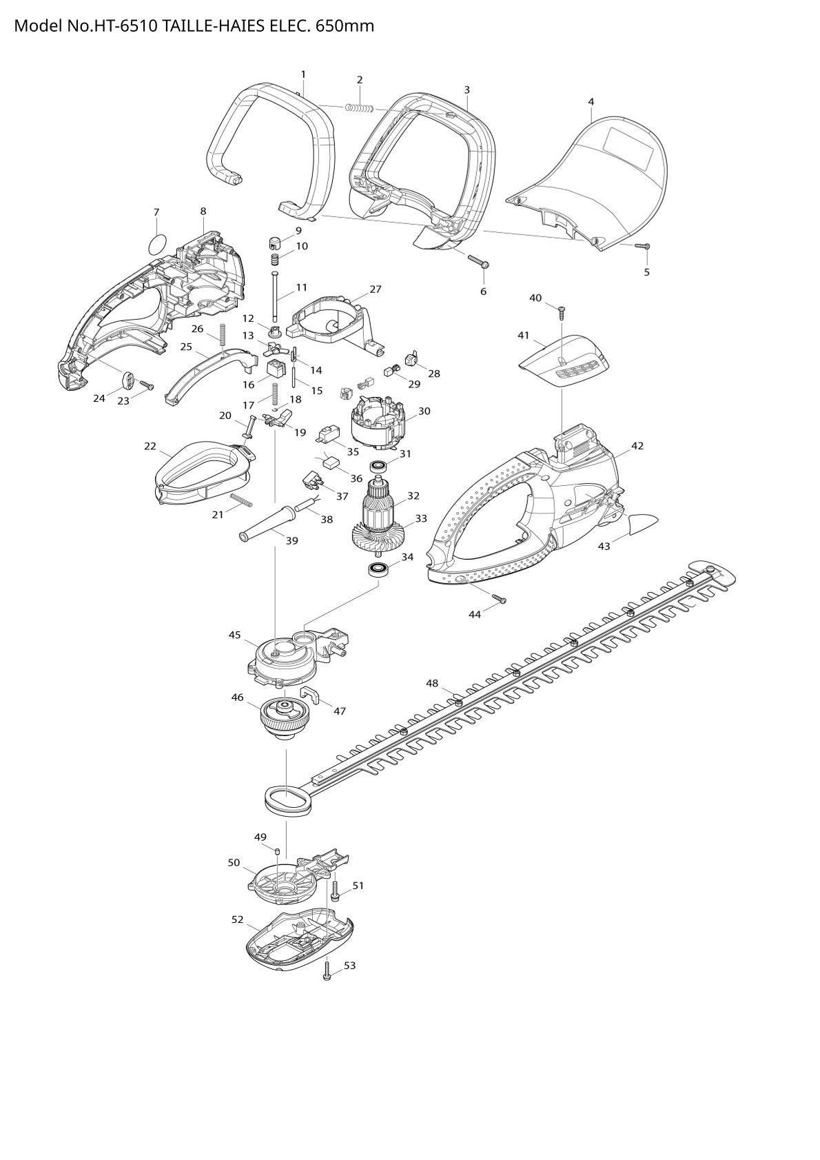 Pièces détachées taille-haie thermique Makita HT-6510