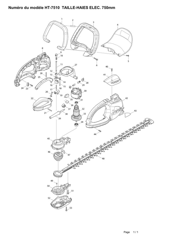 Pièces détachées taille-haie thermique Makita HT-7510