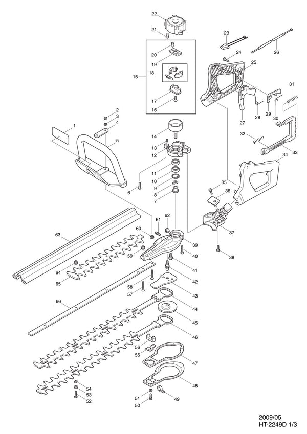 Pièces détachées taille-haie thermique Makita HT2249D