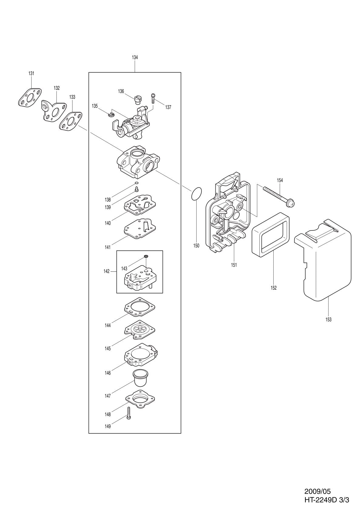 Pièces détachées taille-haie thermique Makita HT2249D