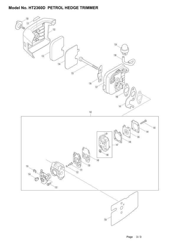 Pièces détachées taille-haie thermique Makita HT2360D