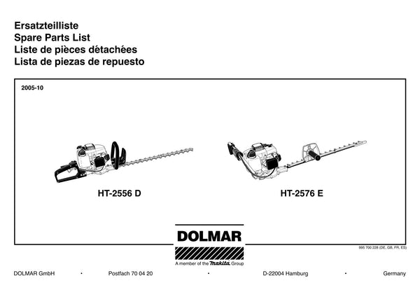 Pièces détachées taille-haie thermique Makita HT2556D