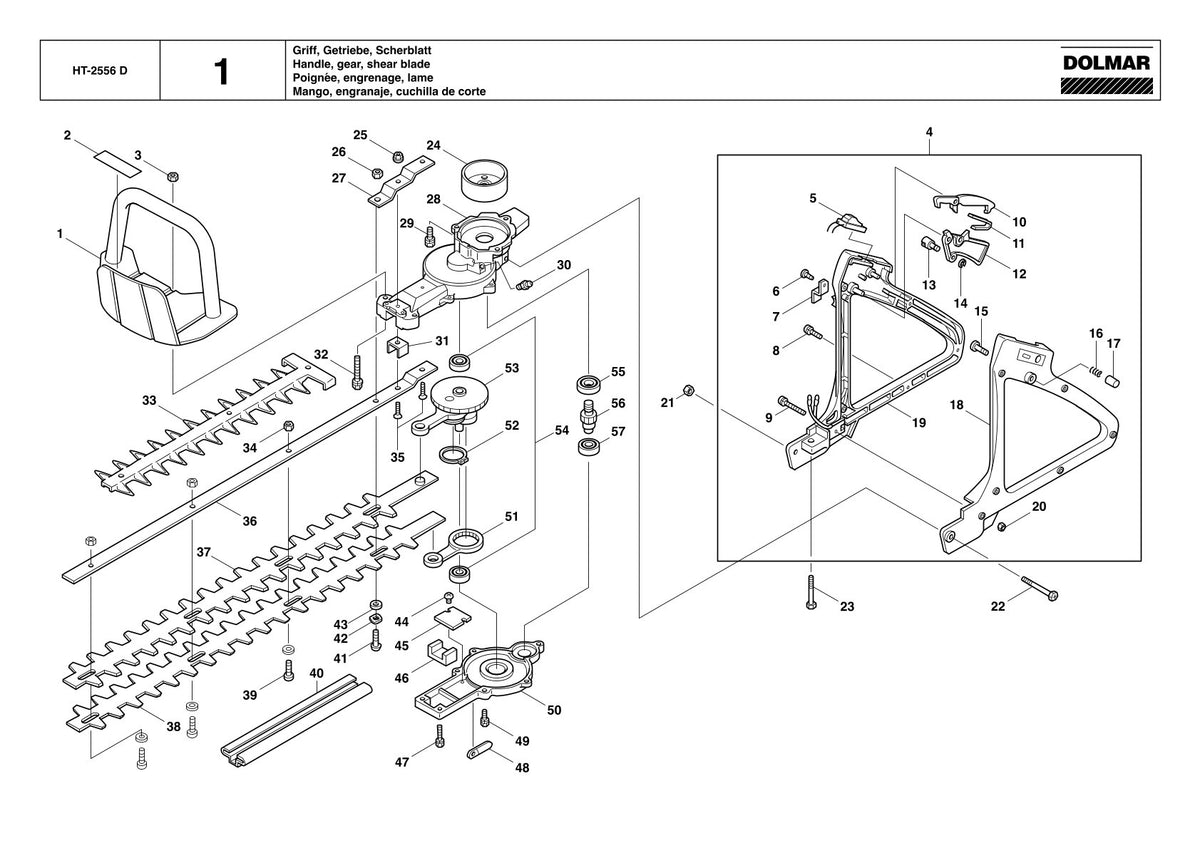 Pièces détachées taille-haie thermique Makita HT2556D