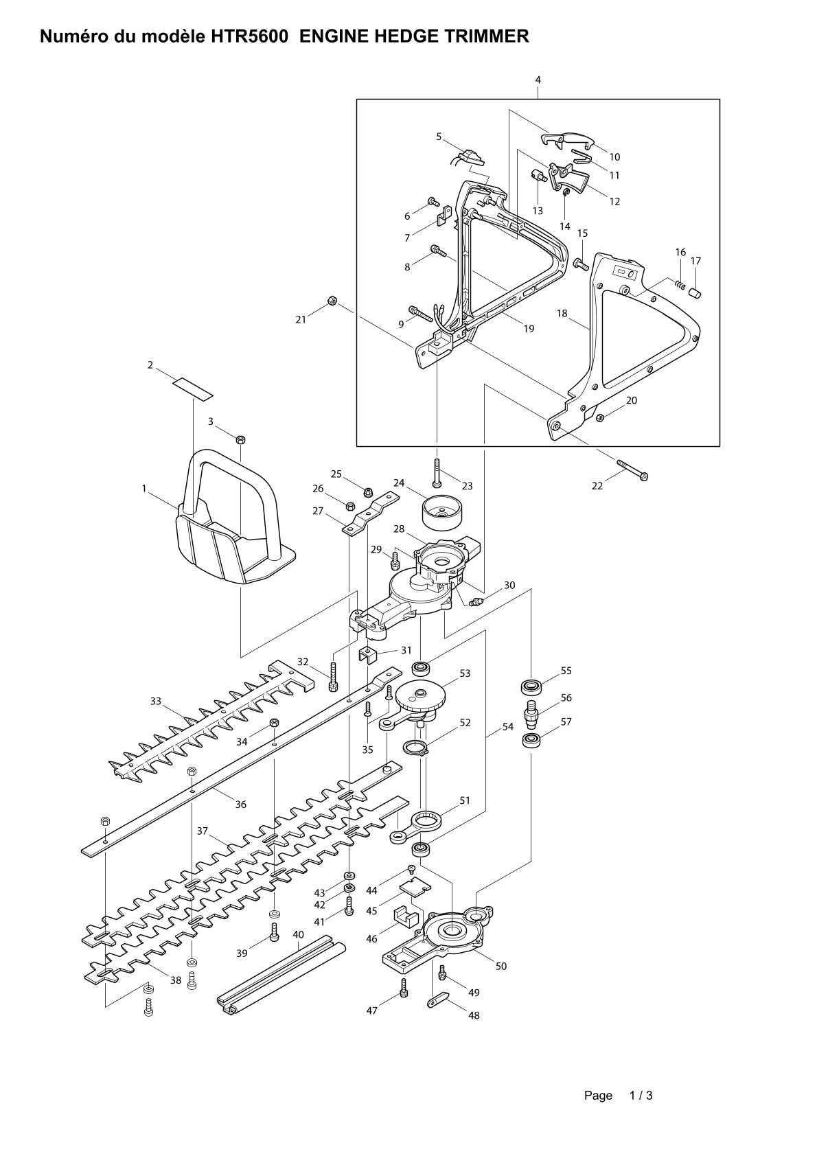 Pièces détachées taille-haie thermique Makita HTR5600