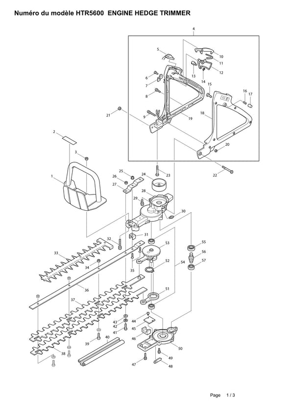 Pièces détachées taille-haie thermique Makita HTR5600