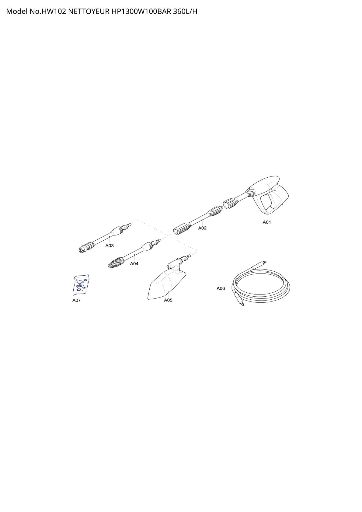 Pièces détachées nettoyeur haute pression Makita HW102