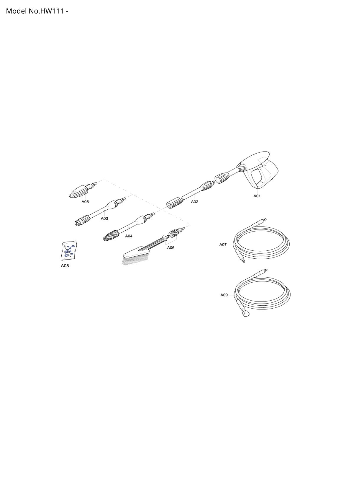 Pièces détachées nettoyeur haute pression Makita HW111