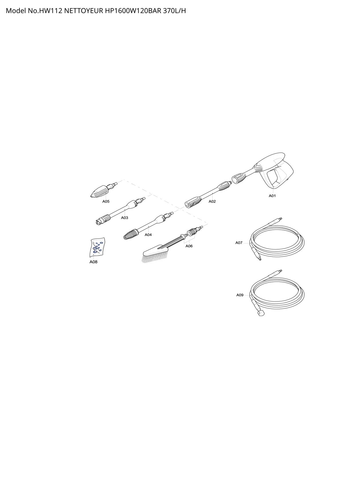 Pièces détachées nettoyeur haute pression Makita HW112