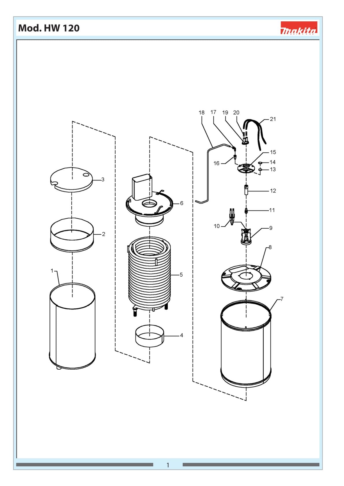 Pièces détachées nettoyeur haute pression Makita HW120
