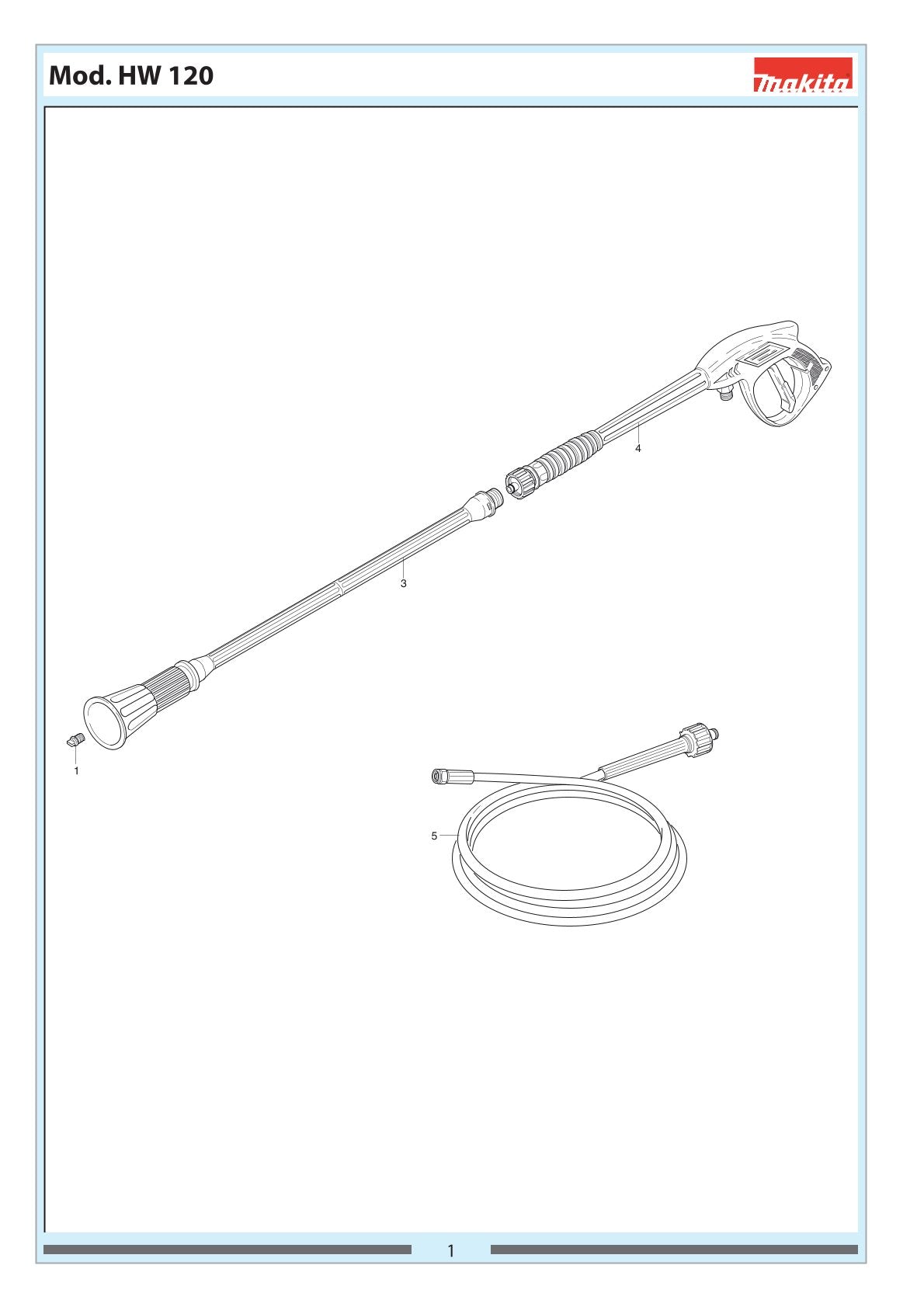 Pièces détachées nettoyeur haute pression Makita HW120