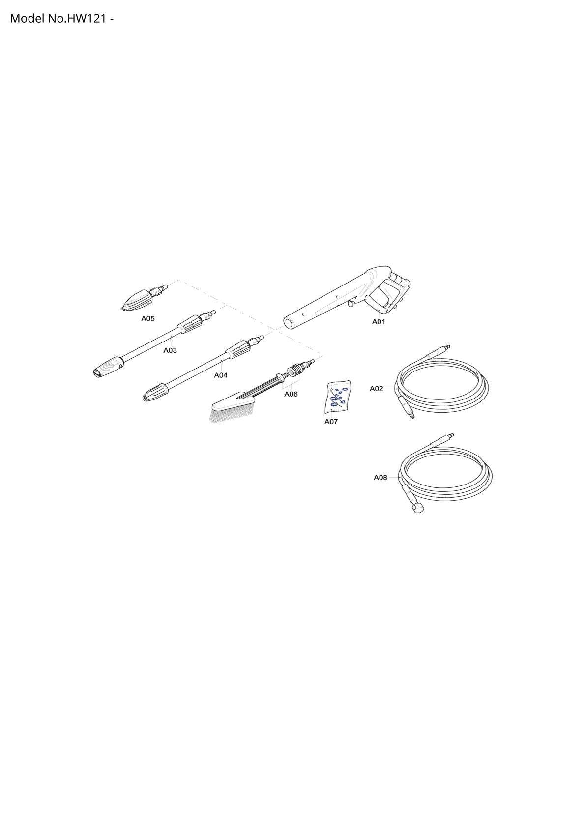 Pièces détachées nettoyeur haute pression Makita HW121