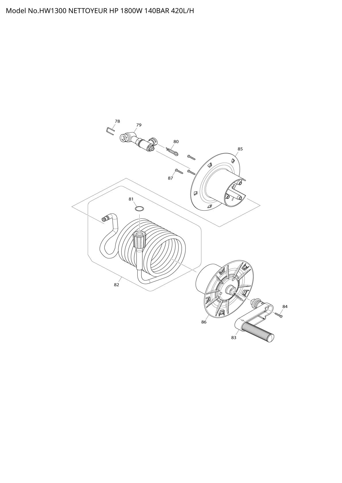 Pièces détachées nettoyeur haute pression Makita HW1300