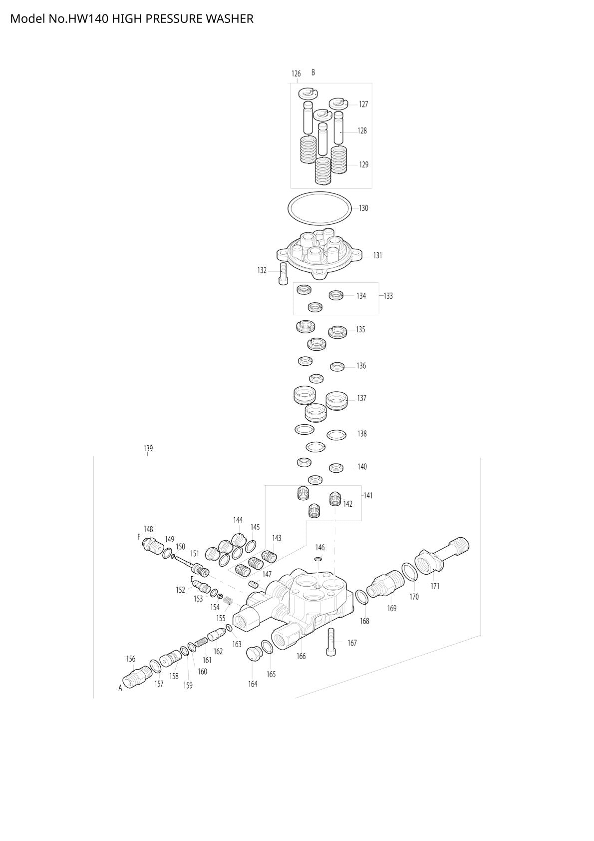Pièces détachées nettoyeur haute pression Makita HW140