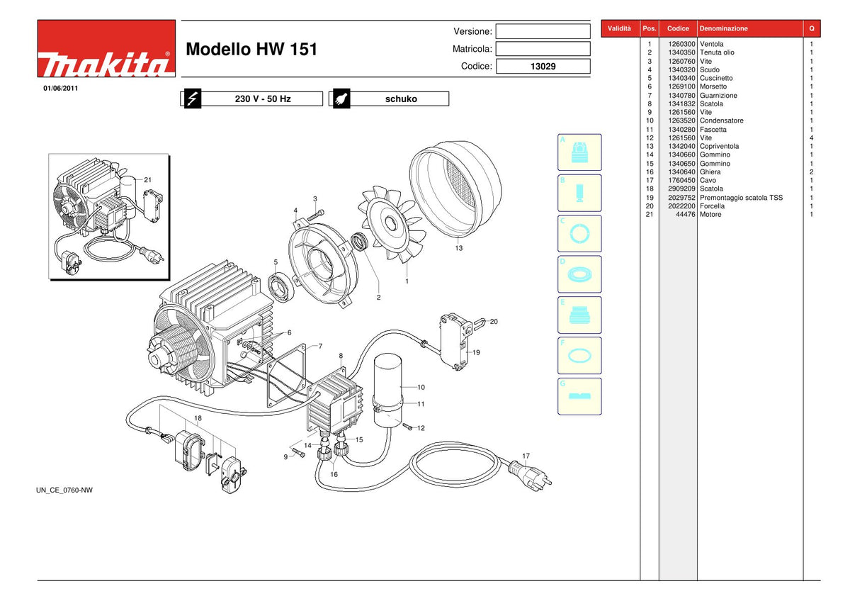 Pièces détachées nettoyeur haute pression Makita HW151