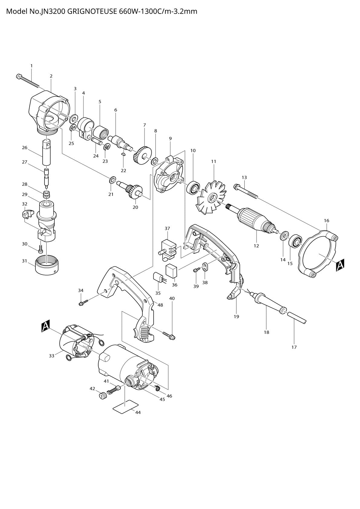 Pièces détachées grignoteuse Makita JN3200