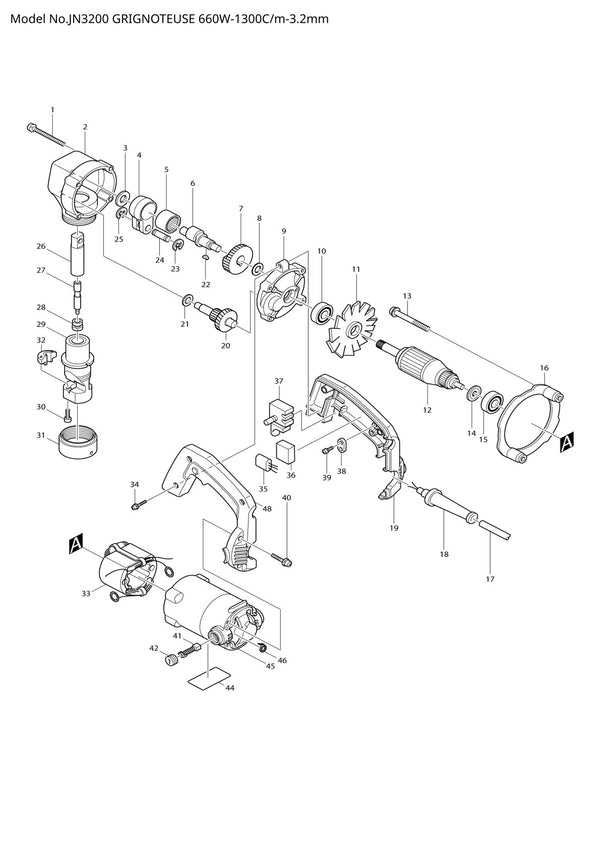 Pièces détachées grignoteuse Makita JN3200