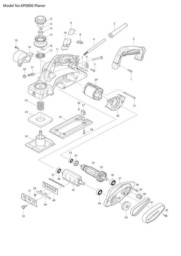 Pièces détachées rabot Makita KP0800
