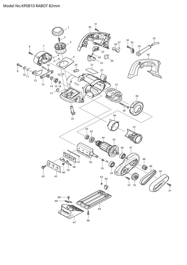 Pièces détachées rabot Makita KP0810