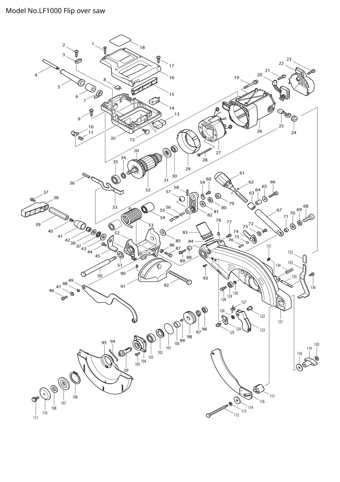 Pièces détachées scie / tronçonneuse Makita LF1000