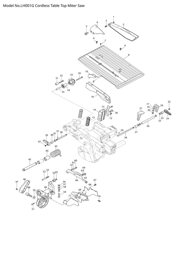 Pièces détachées scie à onglets / scie de table Makita LH001G