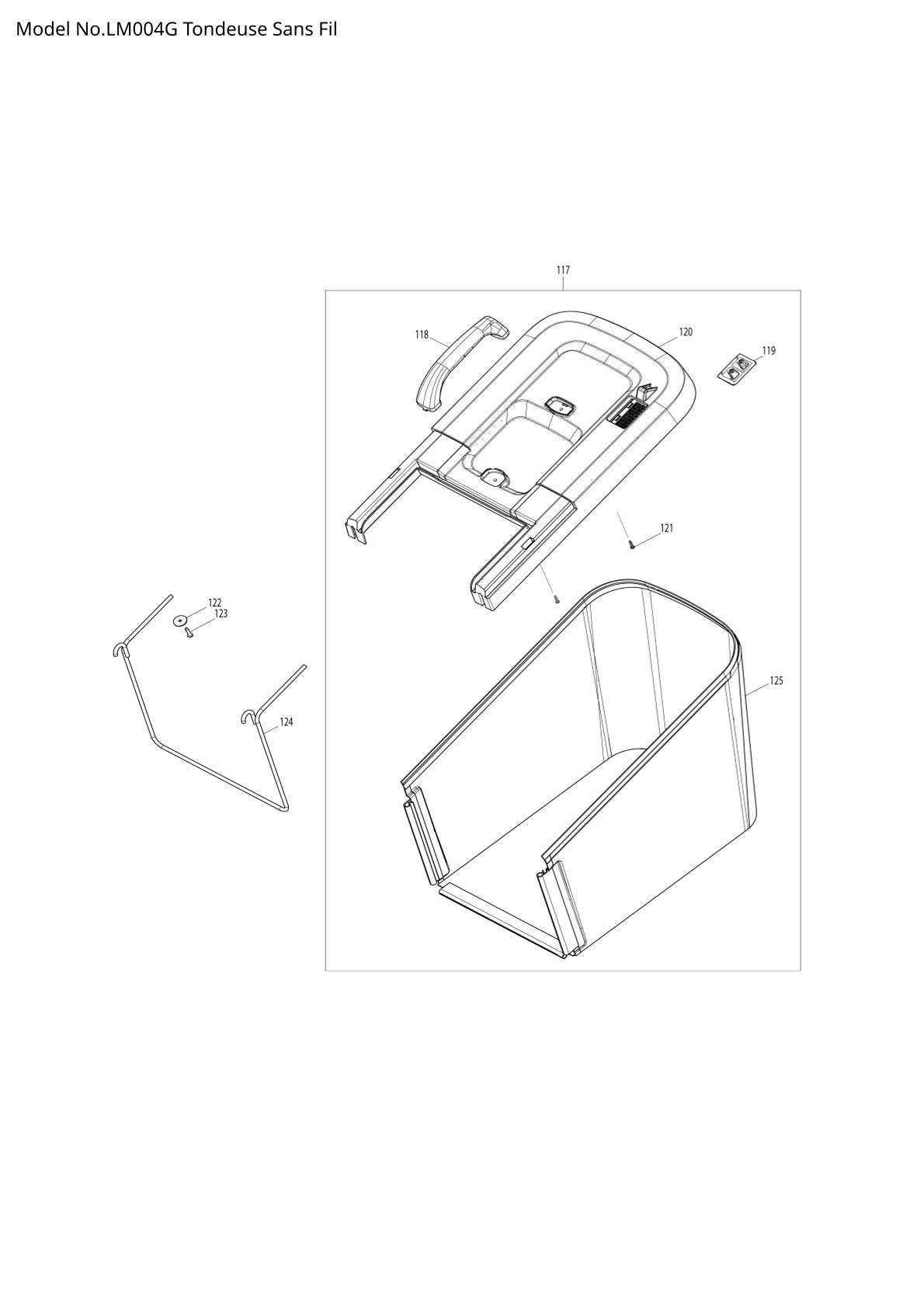Pièces détachées tondeuse à gazon sans fil Makita LM004G