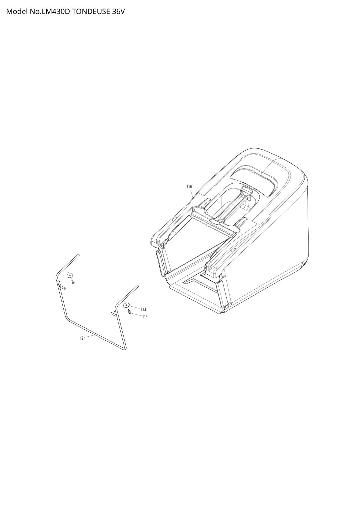 Pièces détachées tondeuse à gazon sans fil Makita LM430D