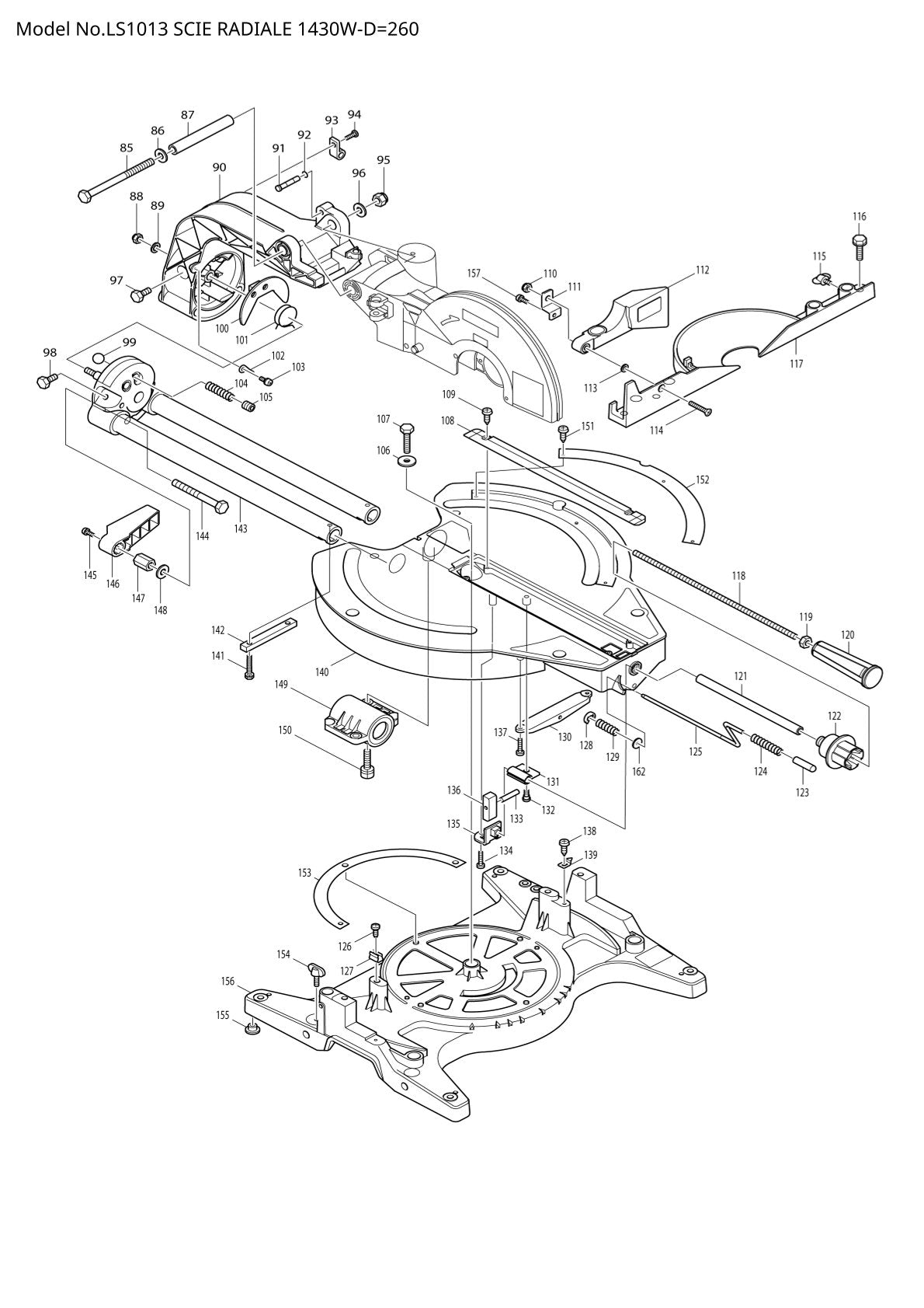 Pièces détachées scie à onglets radiale Makita LS1013