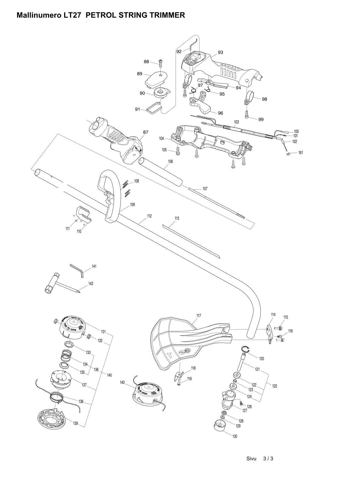 Pièces détachées coupe-bordures thermique Makita LT-27