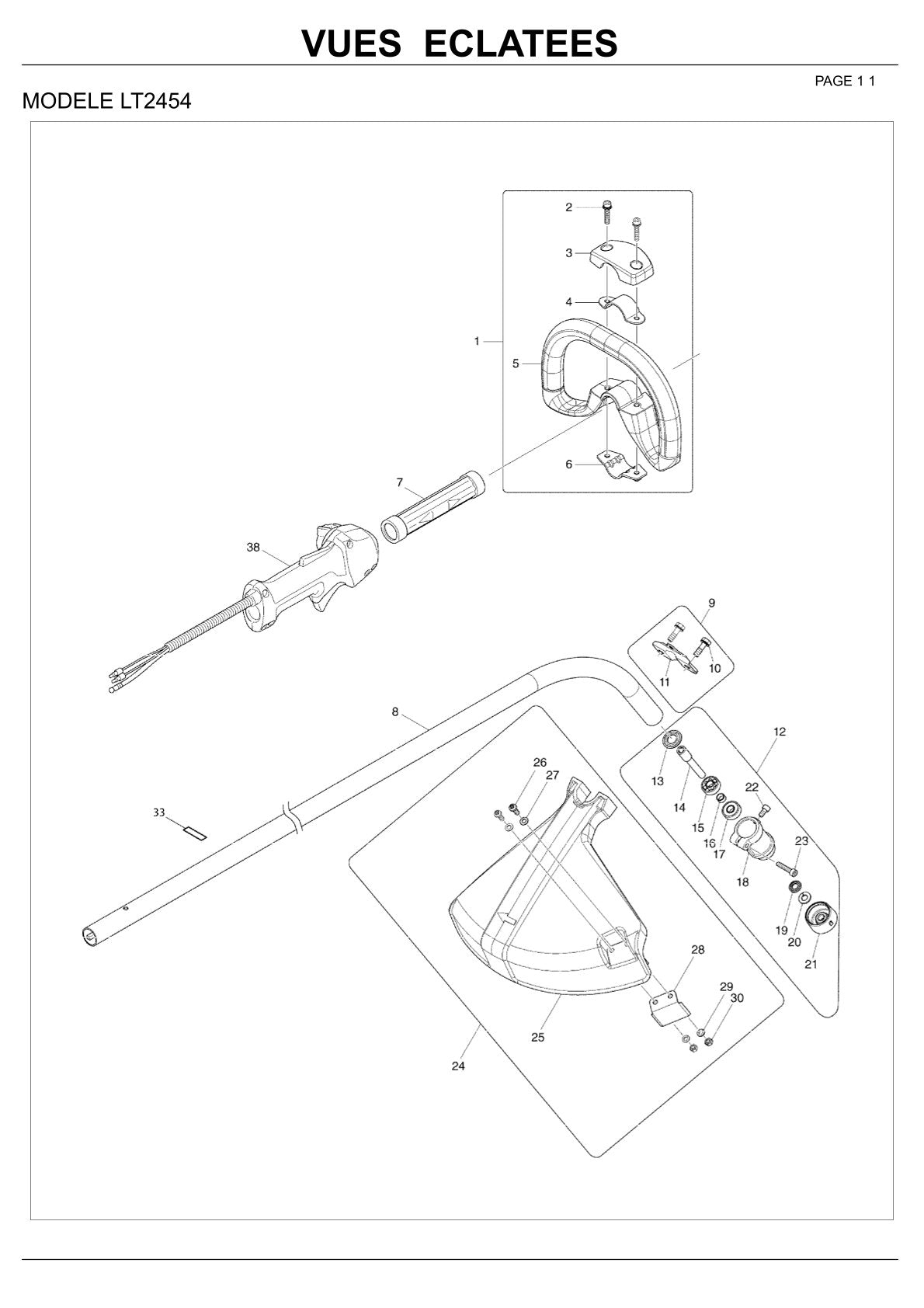 Pièces détachées coupe-bordures thermique Makita LT2454