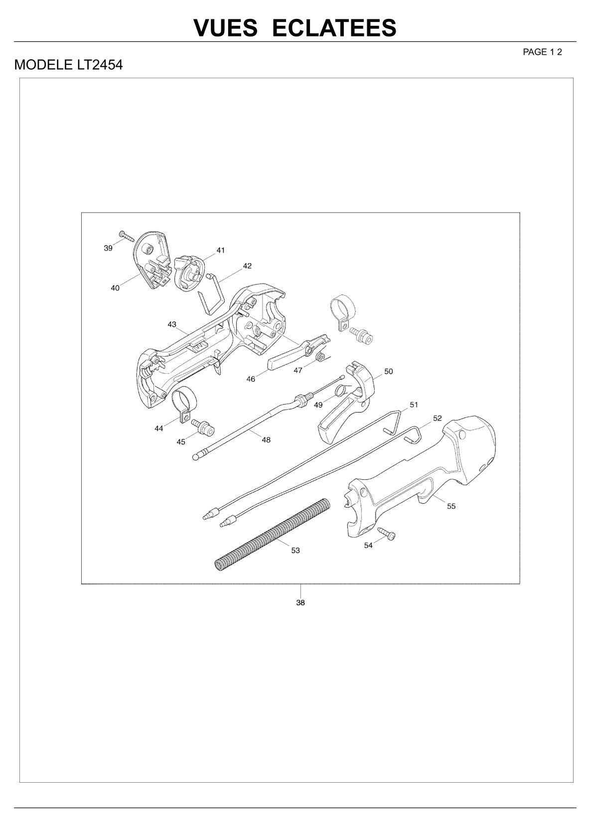 Pièces détachées coupe-bordures thermique Makita LT2454