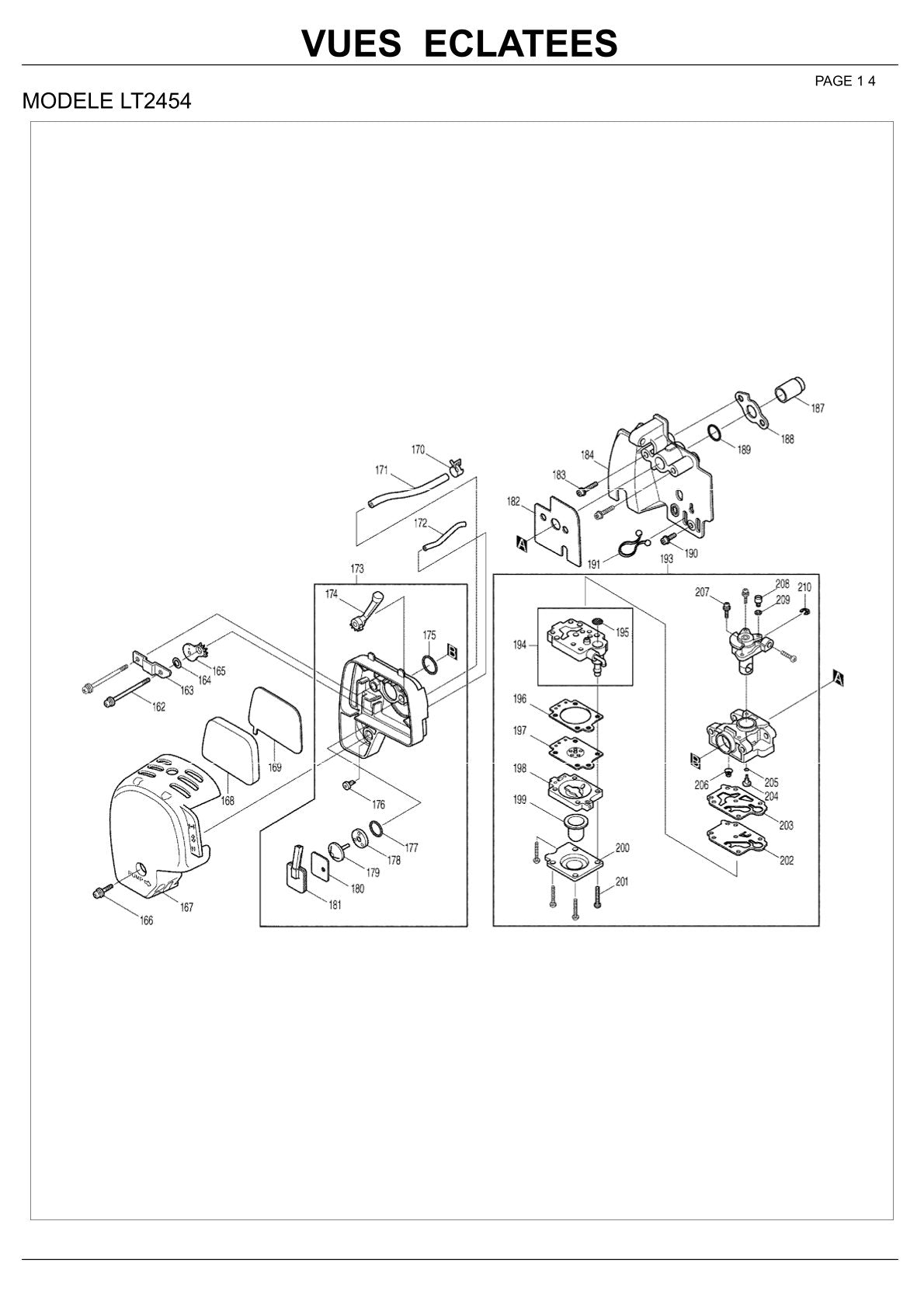 Pièces détachées coupe-bordures thermique Makita LT2454