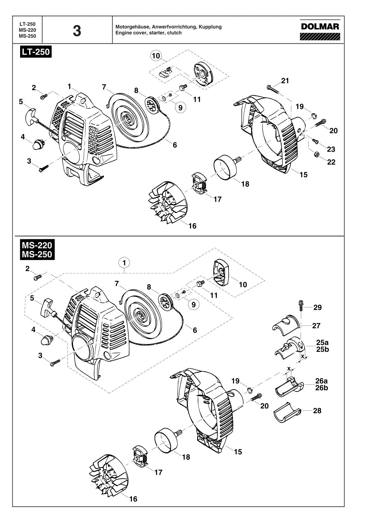 Pièces détachées coupe-bordures thermique Makita LT250