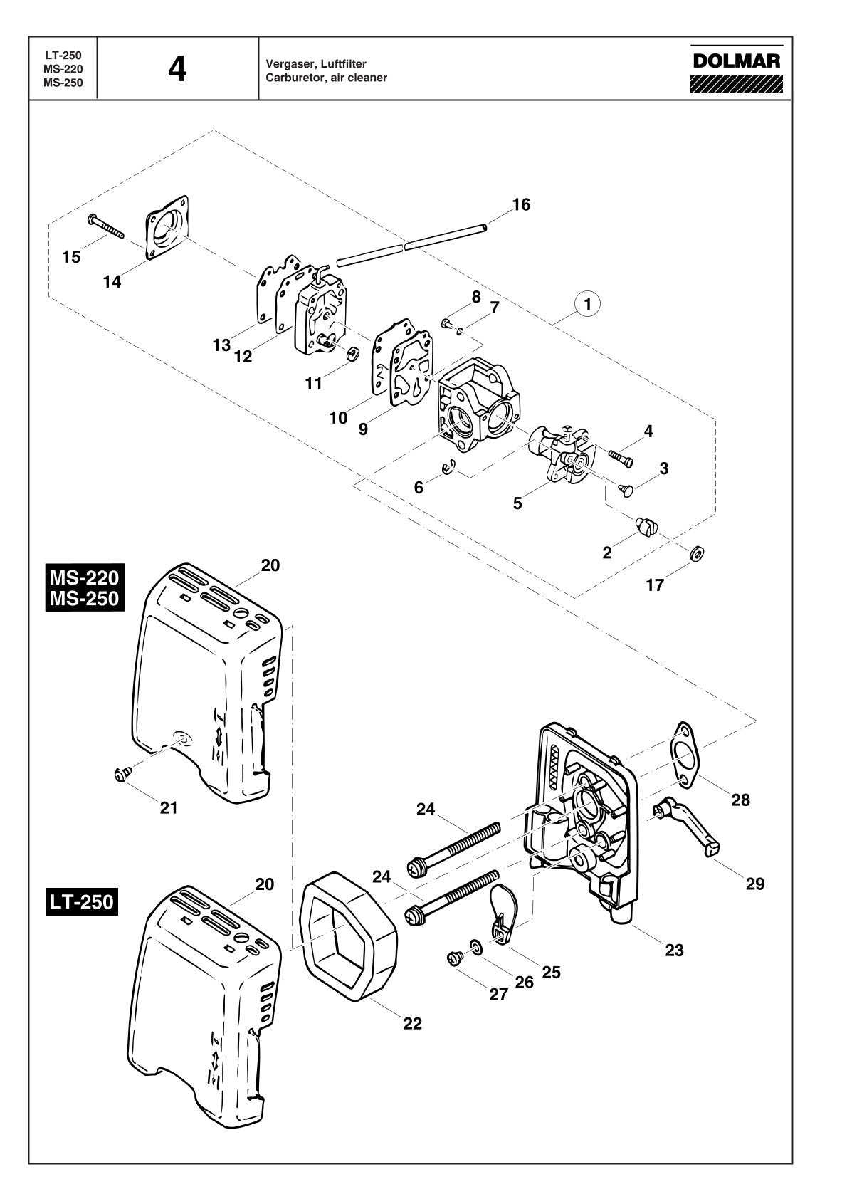 Pièces détachées coupe-bordures thermique Makita LT250