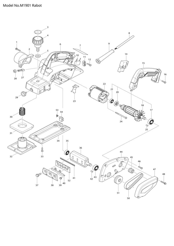 Pièces détachées perceuse à percussion Makita M1901