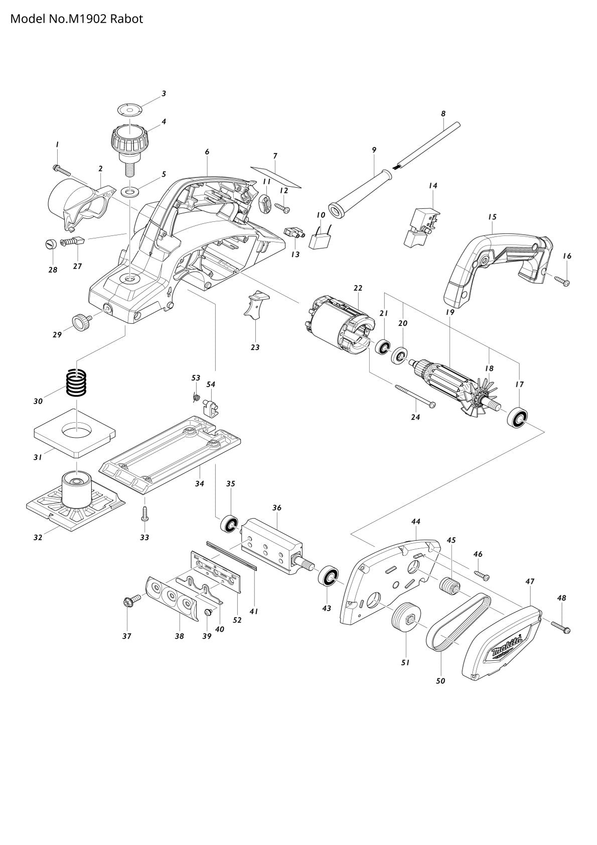 Pièces détachées perceuse à percussion Makita M1902