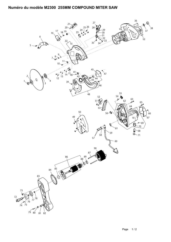 Pièces détachées tronçonneuse à métaux Makita M2300
