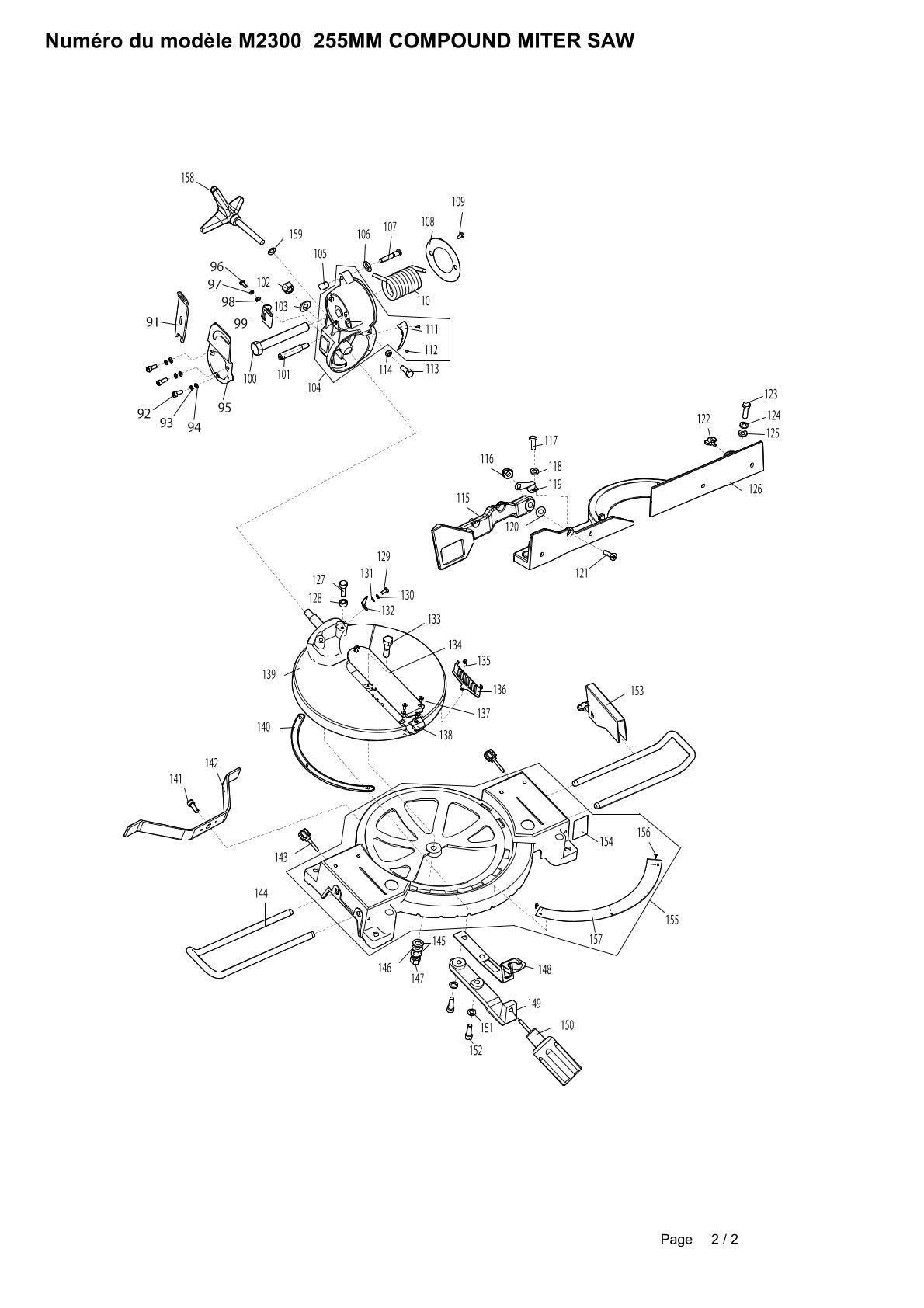 Pièces détachées tronçonneuse à métaux Makita M2300