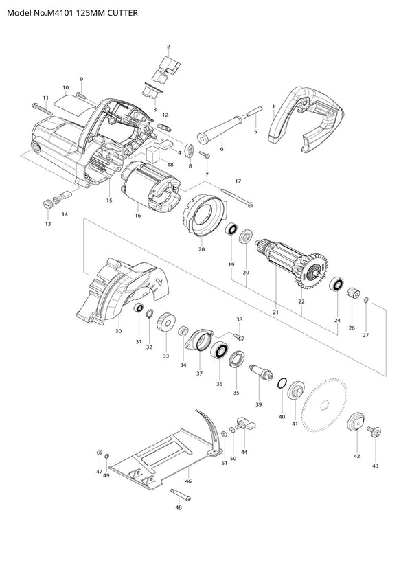 Pièces détachées scie sauteuse Makita M4101