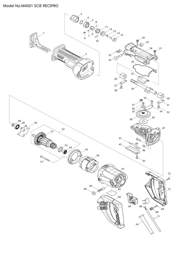 Pièces détachées scie sauteuse Makita M4501