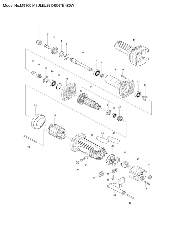 Pièces détachées meuleuse d’angle Makita M9100